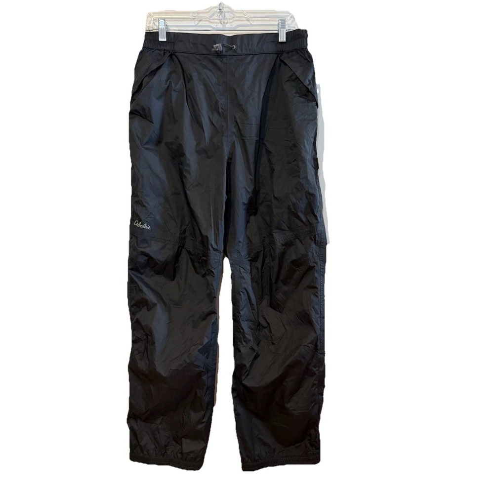 Cabela's Nylon Windbreaker Pants Men's LG Black Lined Hiking Fishing‎ Outdoors